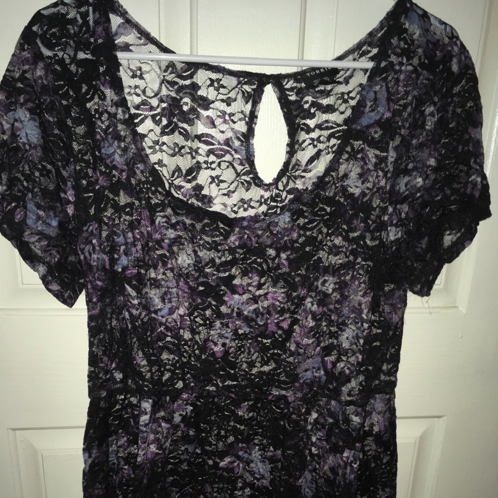 Purple/Black/Blue Lace Top